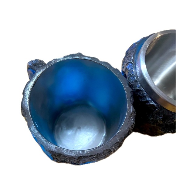 Blue Agate Inspired Stone Mugs with Stainless Steel Inserts (2) - Picture 5 of 6